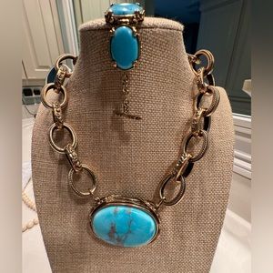 Barse turquoise necklace and bracelet
